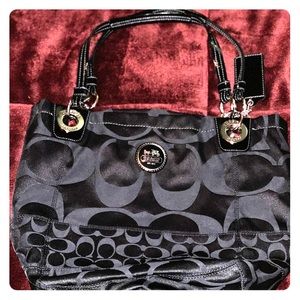 Brand new Black and baby blue Coach purse